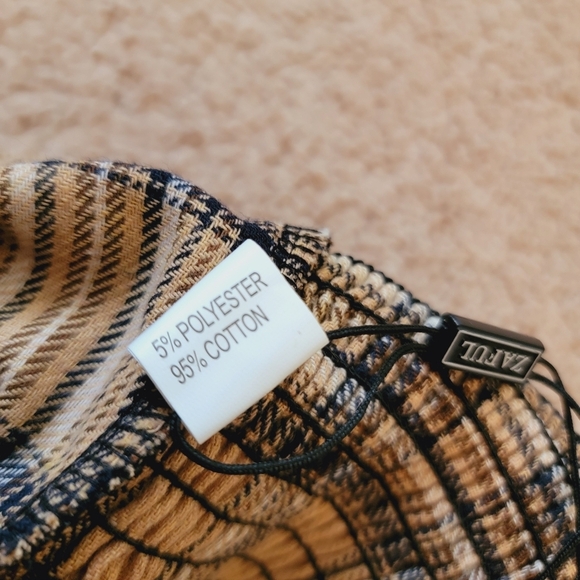 NWT Zaful Tan Plaid 2 Piece Skirt Set L - Picture 11 of 13